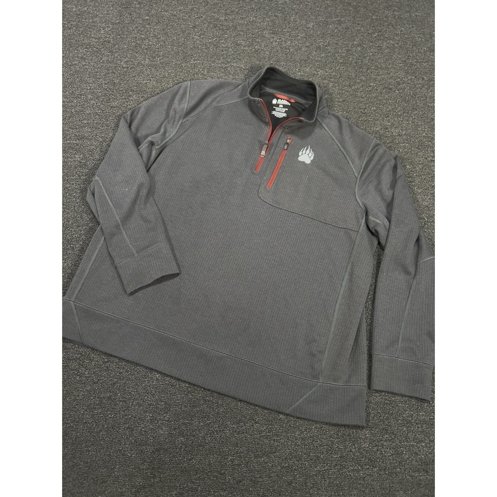Alaskan Hardgear Sweater Men 2XL Gray 1/4 Zip Swing Dog Duluth Trading Work